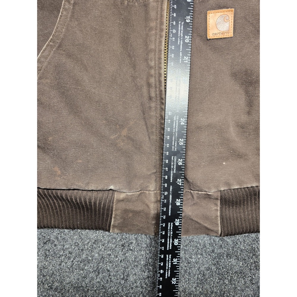 Carhartt Jacket Mens 3XL Vintage Brown J130 Quilted Lined Hooded Distressed‎ - Picture 11 of 16